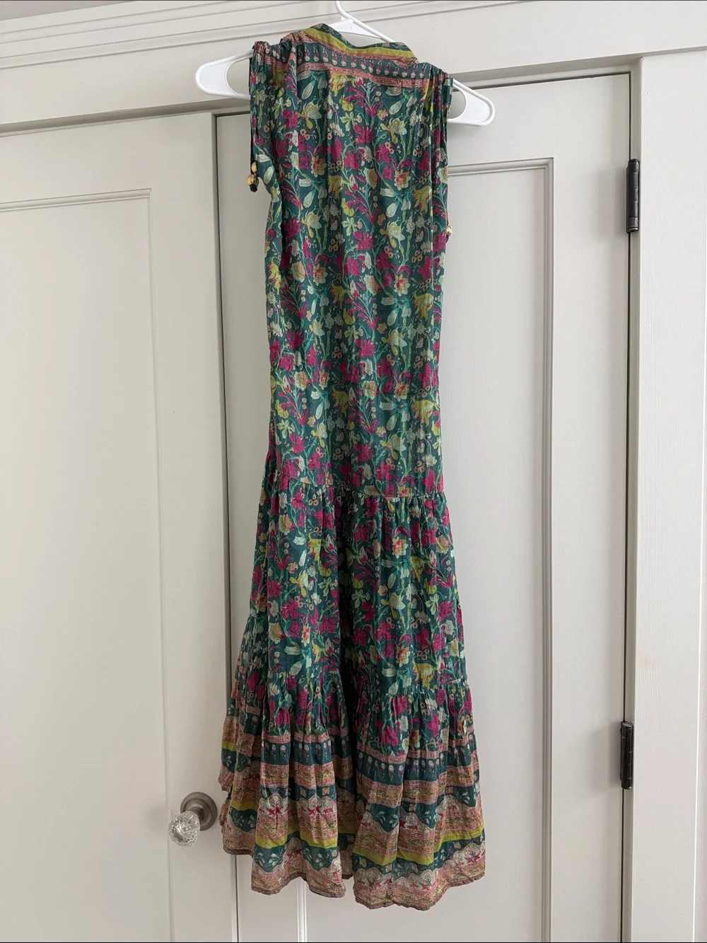 Alicia Bell Floral Tiered Maxi Dress in Green and Pink - Picture 3 of 5